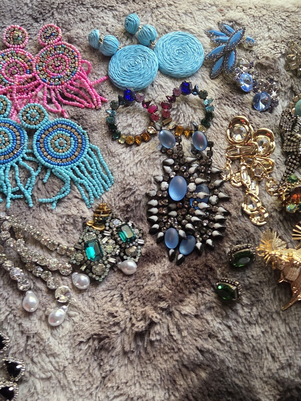 Matte Sky-Blue Statement Drop Earrings - Unbranded